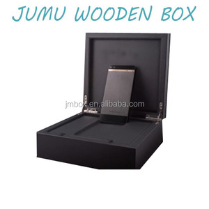Boîte-cadeau d'emballage de luxe en cuir noir finition <span class=keywords><strong>phone14</strong></span> - Product Image 4