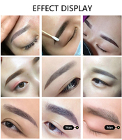 Aiguilles de tatouage à sourcils incurvées, vert, 0.20mm, 16F, pour maquillage Permanent, manuelle, 1 pièce