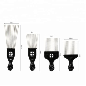 Peine Afro Negro con Dientes de Metal, Peine Caliente para Cabello Afroamericano - Product Image 6