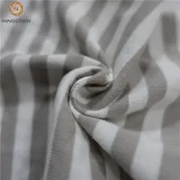 Süper yumuşak kaliteli bebek aksesuarları kumaş organik pamuk polyester jersey örgü kot kumaşı indigo şerit jakar şant