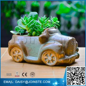 セラミックカープランター、車の形の植木鉢、トラクターの植木鉢