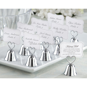 China Factory Modern Eco-Friendly Heart &amp; Bell Shape Metal Gold Silver Color Custom Logo High Quality Place Card <strong>Photo</strong> <strong>Holder</strong> - Product Image 5