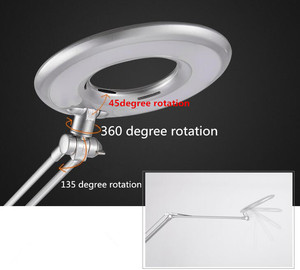 Lámpara LED plegable <span class=keywords><strong>de</strong></span> <span class=keywords><strong>pie</strong></span> con 8 lupas, <span class=keywords><strong>luz</strong></span> giratoria ajustable - Product Image 4