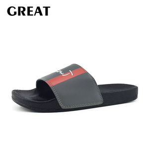 Greatshoe Biểu Tượng Tùy Chỉnh Đàn Ông Trượt Dép Đồng Bằng Đen PVC Dép Nữ Thể Thao Trượt Sandal Cho Nam Giới