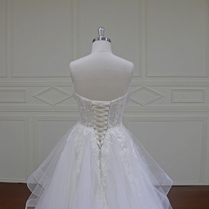 verdaderos del Nuevo tulle de la colmena de diseño mayor de la boda del vestido de bola opacidad sin espalda vestido de novia - Product Image 4