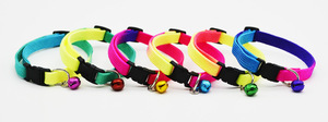 Großhandel Günstige einfache niedliche einfache Nylon Regenbogen Hund Katze Halsband mit Glocke - Product Image 4