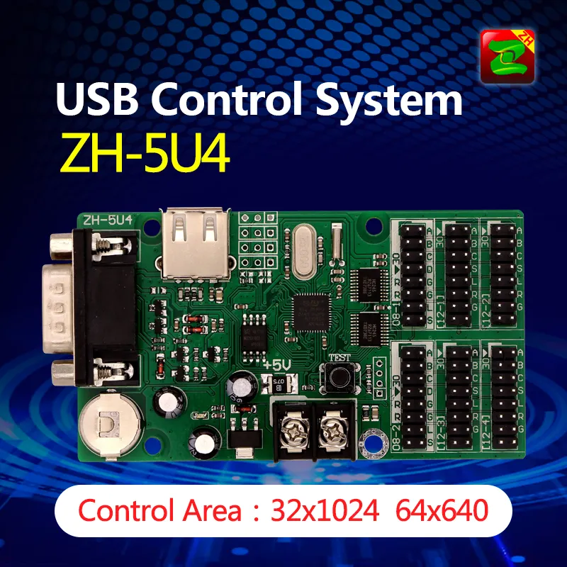 Kartu Pengontrol Sistem Kontrol USB ZH-5U4 dengan Sensor Suhu