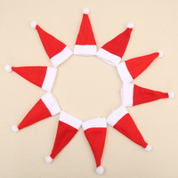 Mini-capsules décoratives en peluche pour bouteilles de vin, chapeaux de Père Noël rouges et blancs, décorations de fête de Noël, porte-couverts décoratifs