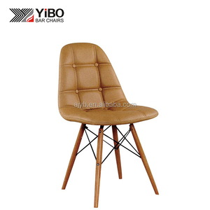 Gros Moderne Bacco Style Tissu À Manger Chaise Avec en bois Jambes - Product Image 2