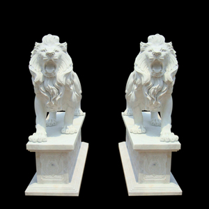 Al aire libre tamaño blanco par piedra rugiendo caminar <span class=keywords><strong>León</strong></span> estatua - Product Image 1