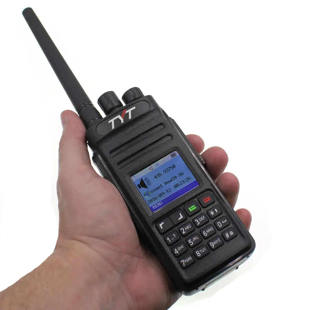 Nuevo modelo sobre las MD398/MD-398 DMR Digital de mano radio de dos vías/<span class=keywords><strong>walkie</strong></span> talkie IP67 10 vatios 400-470MHZ prortable radios con GPS de Mototrbo de nivel I y II