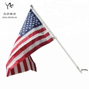 Banderas de EE. UU., 4x6 pies, bordadas, rayas cosidas, ojal de latón, bandera estadounidense bordada de nailon