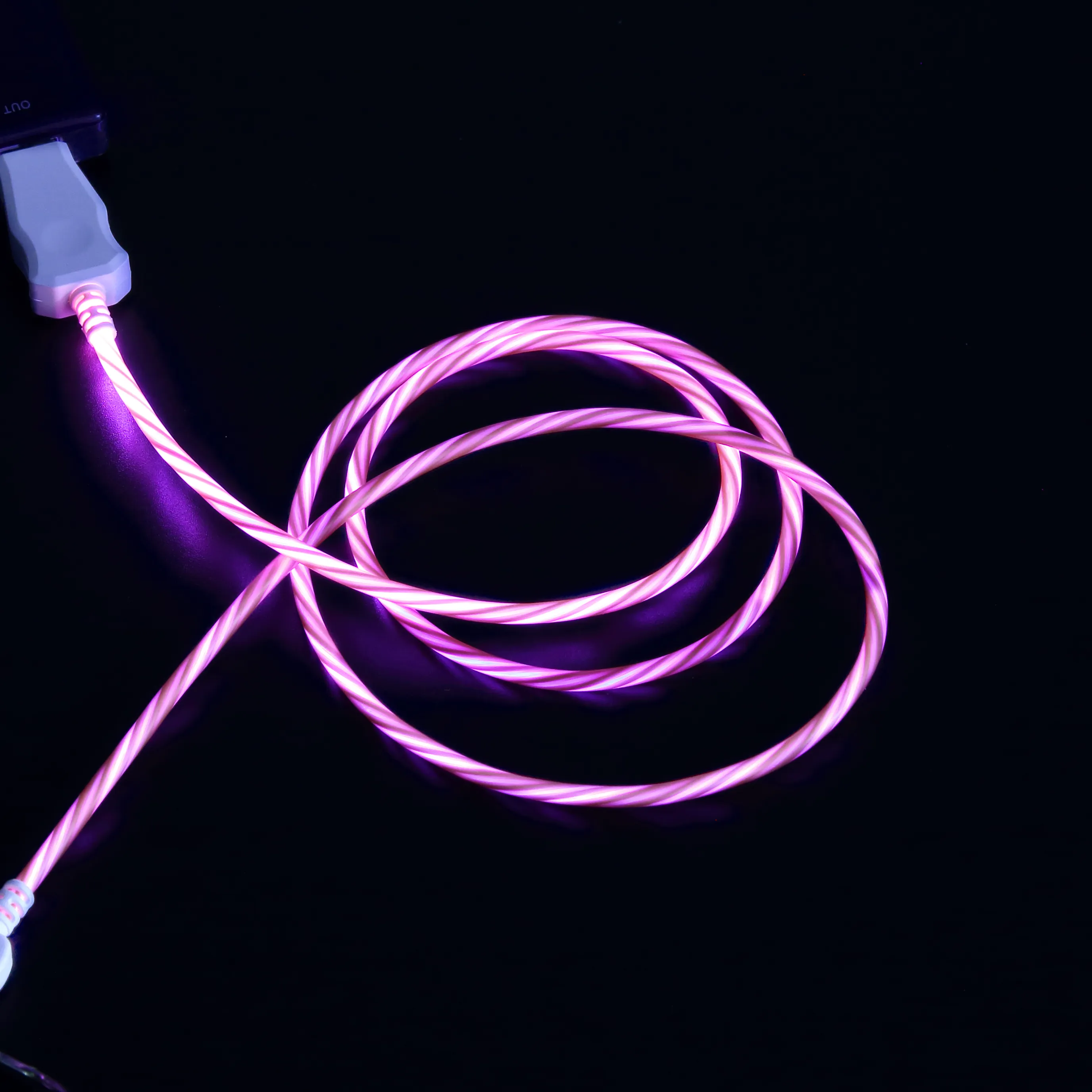 OEM Led Light flash usb cable with long SR for iphone charging cable high speed charge cable