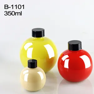 350ml 12oz Plastic Food Grade ball shape sphere Beverage PET juice Bottle with PP cap