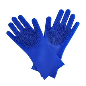 Luvas mágicas de limpeza de silicone, resistente ao calor, reutilizáveis, para lavar louças