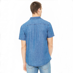 Camicie a <span class=keywords><strong>basso</strong></span> costo con bottone a maniche corte camicie di jeans per gli uomini - Product Image 2