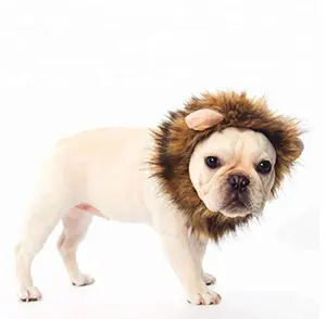 Disfraz de León para mascota, peluca de Melena para perro, gato, vestido de Halloween con orejas, accesorios para mascotas, ropa para perro