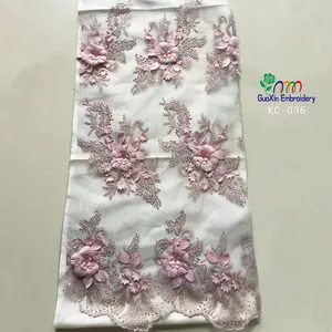 Miếng Đính Ren 3D Thêu Cotton Thanh Lịch 2016/REN CÔ DÂU Thổ Nhĩ Kỳ Với Hoa 3D Bán Sỉ Hàng May Mặc