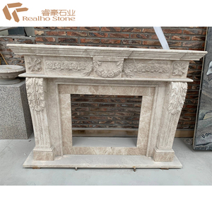 Phong Cách châu âu Đá Cẩm Thạch Màu Be Hiện Đại Mantels Lò Sưởi - Product Image 5