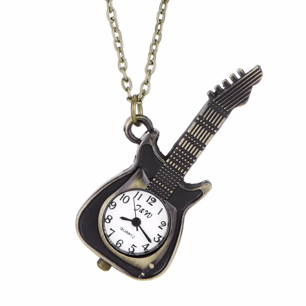 Rock Guitar Key Ring Schlüssel bund Quarz Taschenuhr