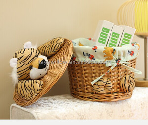 Cesto in Vimini per Bambini con Coperchio, Cesto Portaoggetti in Vimini con Giocattolo per Decorazione Casa - Product Image 1