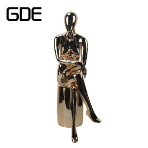 Mannequin complet en fibre de verre, pour hommes, avec tête d'œuf, chromé, or - Product Image 5