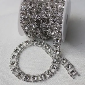 Costume Applique Clear Rhinestone Chain Sew On Rhinestone Wedding Cake Decoration