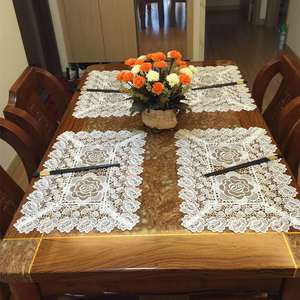 A buon mercato tessuto di organza overlay di natale tovaglia tavola rotonda copre - Product Image 4