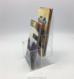 Bán hàng nóng 2mm dày Acrylic Brochure chủ treo tường Danh mục đứng và Tạp Chí Rack cho Các Ngân Hàng Cửa hàng bán lẻ hiển thị - Product Image 6