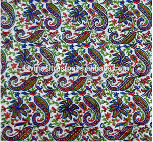 Vente en gros de tissu indien fait main en coton imprimé Jaipur Sanganeri tissu unique imprimé main bloc matière première tissu pour robe - Product Image 1