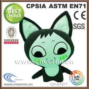verde de zorro de <span class=keywords><strong>la</strong></span> promoción de <span class=keywords><strong>la</strong></span> muñeca de <span class=keywords><strong>la</strong></span> felpa juguetes de zorro plantea hasta las orejas - Product Image 1