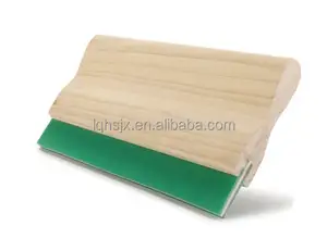 Screen printing squeegee with wooden handle