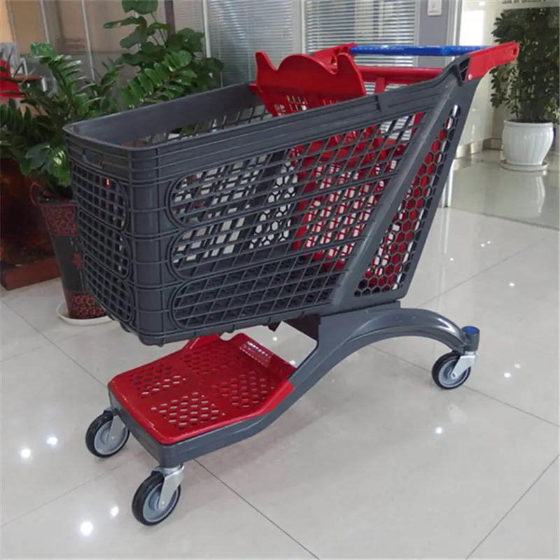 Çin pazarı katlanabilir alışveriş arabası tam plastik alışveriş sepeti