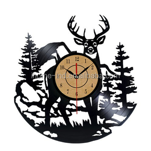 Grandes relojes de pared modernos motor y mecanismo de reloj de diseño de la muchacha de <span class=keywords><strong>vinilo</strong></span> película reloj temas (T5662) - Product Image 4