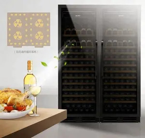 Cooler Cellar Large 300 Bottle Dual Zone Commercial Mirror Glass Display Restaurant Wine Cooler Cellar Fridge Wine Refrigerator