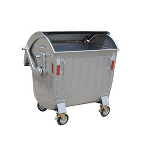 Outdoor 1100 Liter <strong>Silver</strong> Grey Color Metal Types of Waste <strong>Bin</strong> - Product Image 3