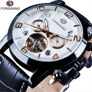 Forsining-<span class=keywords><strong>montre</strong></span> mécanique pour hommes, horloge multifonction, <span class=keywords><strong>automatique</strong></span>, noire, or, A165 - Product Image 4
