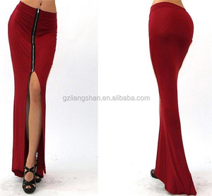 Hot Lady Bodycon Cleavage Sexy Long Skirt <strong>Tight</strong> Skirt Pattern Long Maxi Skirt Cotton - Product Image 3