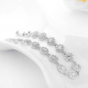 Teemi Marca Moda mayorista mismo estilo Diseño compromiso de la boda del regalo de cumpleaños 3 Prong Classic Clear CZ Pulsera d - Product Image 3