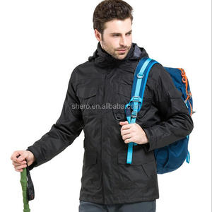 Traje <span class=keywords><strong>de</strong></span> esquí impermeable Shero tres en uno para hombre, chaqueta <span class=keywords><strong>de</strong></span> pesca y montañismo con cuello levantado para invierno - Product Image 3
