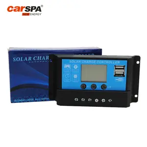 Controlador de carga solar LCD display10A 20A 30A PWM