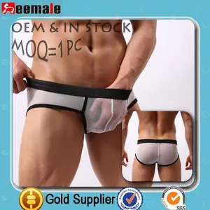 Без логотипа горячим Sexi фото изображение прозрачной сетки Мужское белье Трусы пользовательские SC16