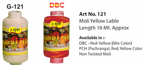 Fil de Kalava en coton rouge et jaune naturel avec infusion de menthe verte pour Pooja hindoue, cérémonies de dévotion, offrandes de temple - Product Image 2