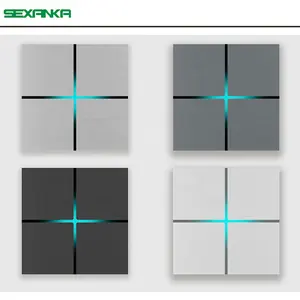 SEXANK RS485 Dry Contact Smart Home Automation System 4 Gang Alumiuinm Light Metal Touch Panel Smart Wall Switches