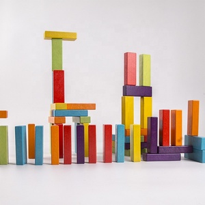 Sáng tạo Hỗn Hợp Tự Nhiên Rắn Gỗ Đầy Màu Sắc Gỗ Sồi Lớp Xếp Chồng Lên Nhau Bằng Gỗ Khối Xếp Chồng Tháp Trò Chơi - Product Image 4