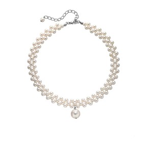 Couleur blanche d'eau douce perle collier ras du cou pour les femmes - Product Image 1