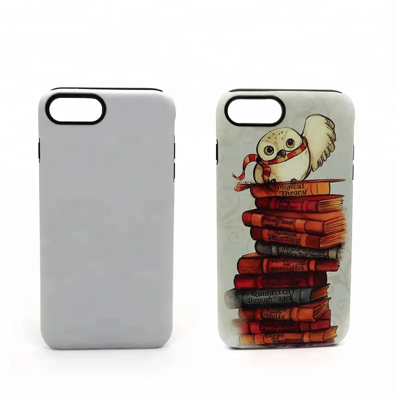 Custom Sublimation 3D 2 in 1 phone cases for iPhone 7 Plus