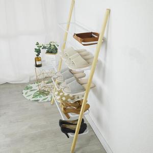 De Metal <span class=keywords><strong>Industrial</strong></span> de pared de madera inclinada 4-Nivel de almacenamiento Rack para la sala de baño balcón Cocina - Product Image 5