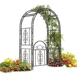 Arco Decorativo de Metal Bronze para Jardim com Portão - Product Image 1
