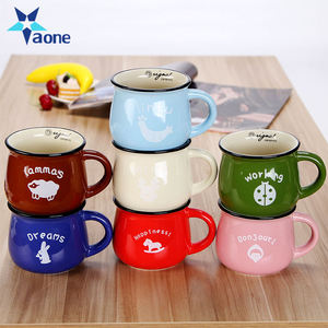 Tazze da <span class=keywords><strong>Caffè</strong></span> in Ceramica Colorate Carine e Kawaii di <span class=keywords><strong>Piccole</strong></span> Dimensioni con Coperchio per Promozione - Product Image 2